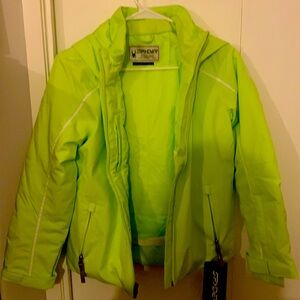 Spyder Girls 14 Lime Ice Snowboard Ski Hooded Outdoors Winter Coat Jacket NWT
